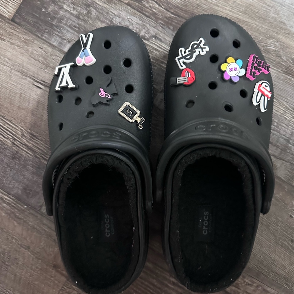 Crocs with fur